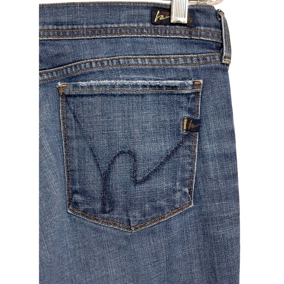 Citizens Of Humanity Ingrid 002 Stretch Low Waist Flare Jeans Size 32 Blue Denim - Picture 11 of 15